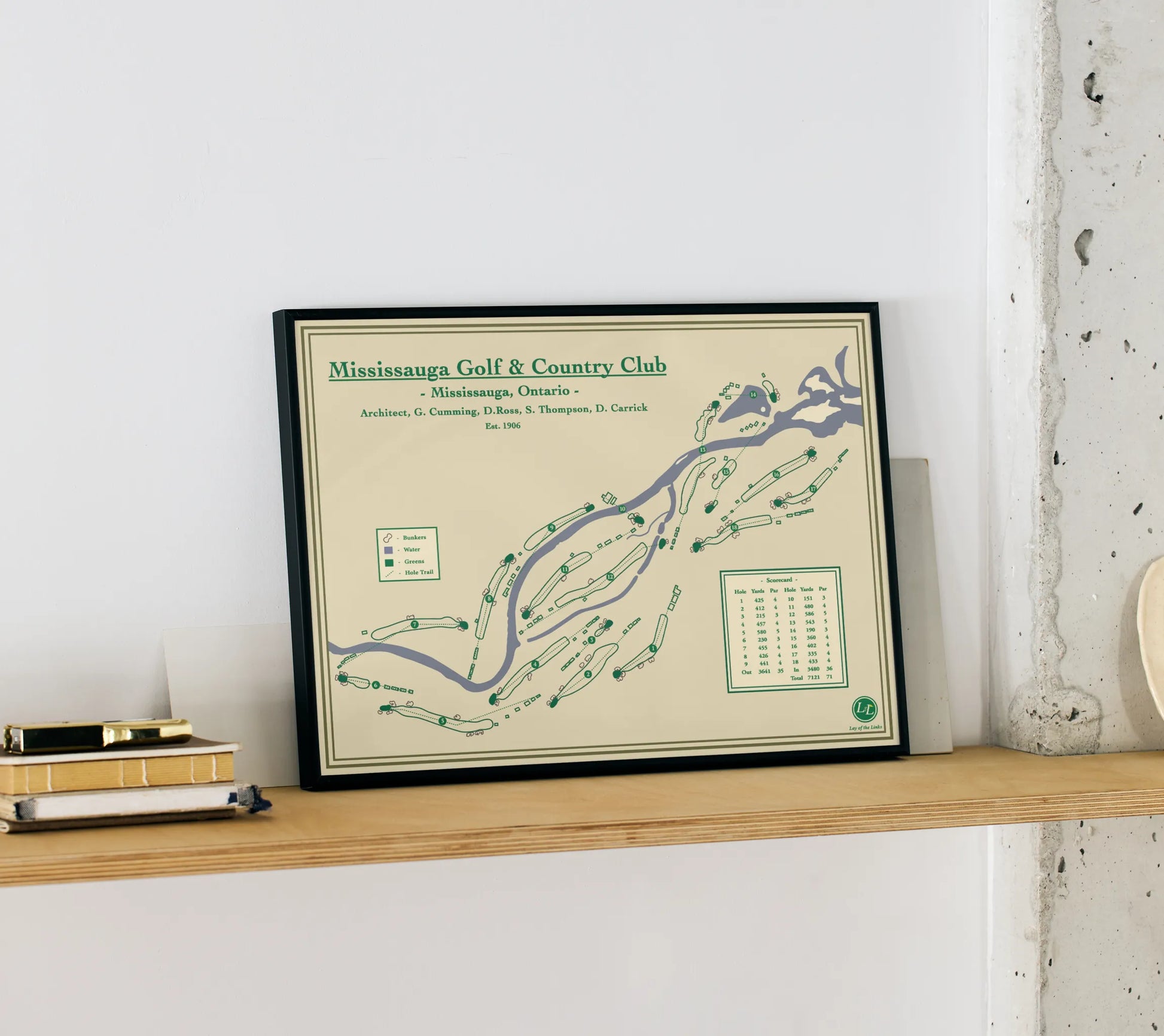 Golf Course Blueprint Art of Mississauga Golf Club in Ontario