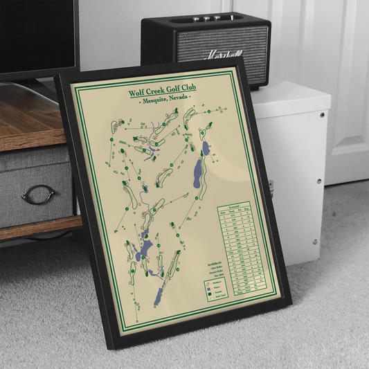 Framed Golf Map Art - Wolf Creek Golf Club