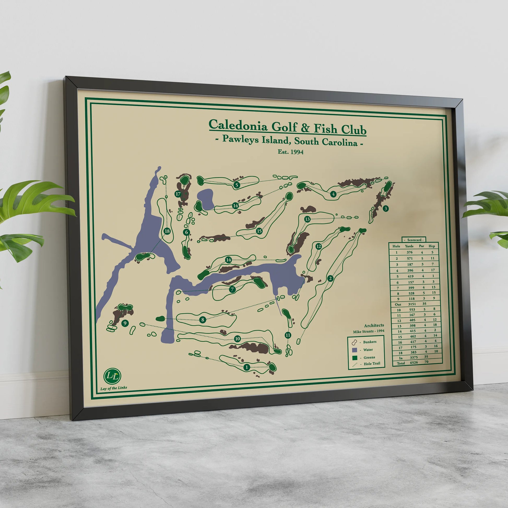 Golf Map Print - Caledonia Golf and Fish Club