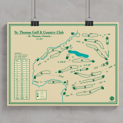 Course Map of St. Thomas Golf & Country Club on a beige background