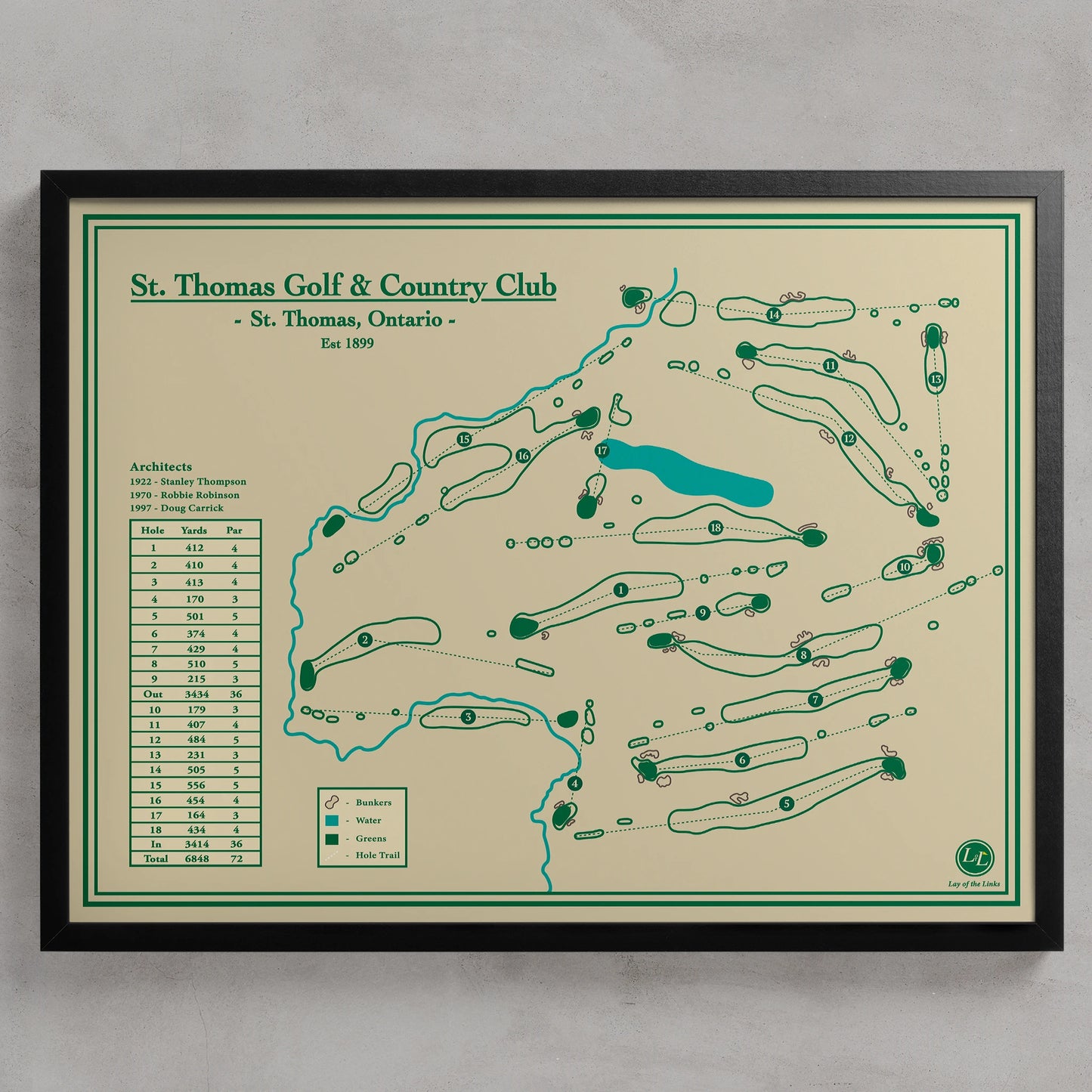 Course Map Blueprint Art of St. Thomas Golf & Country Club