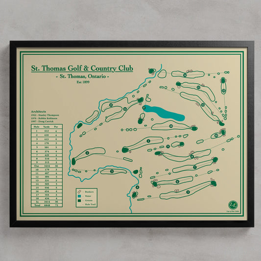 Course Map Blueprint Art of St. Thomas Golf & Country Club