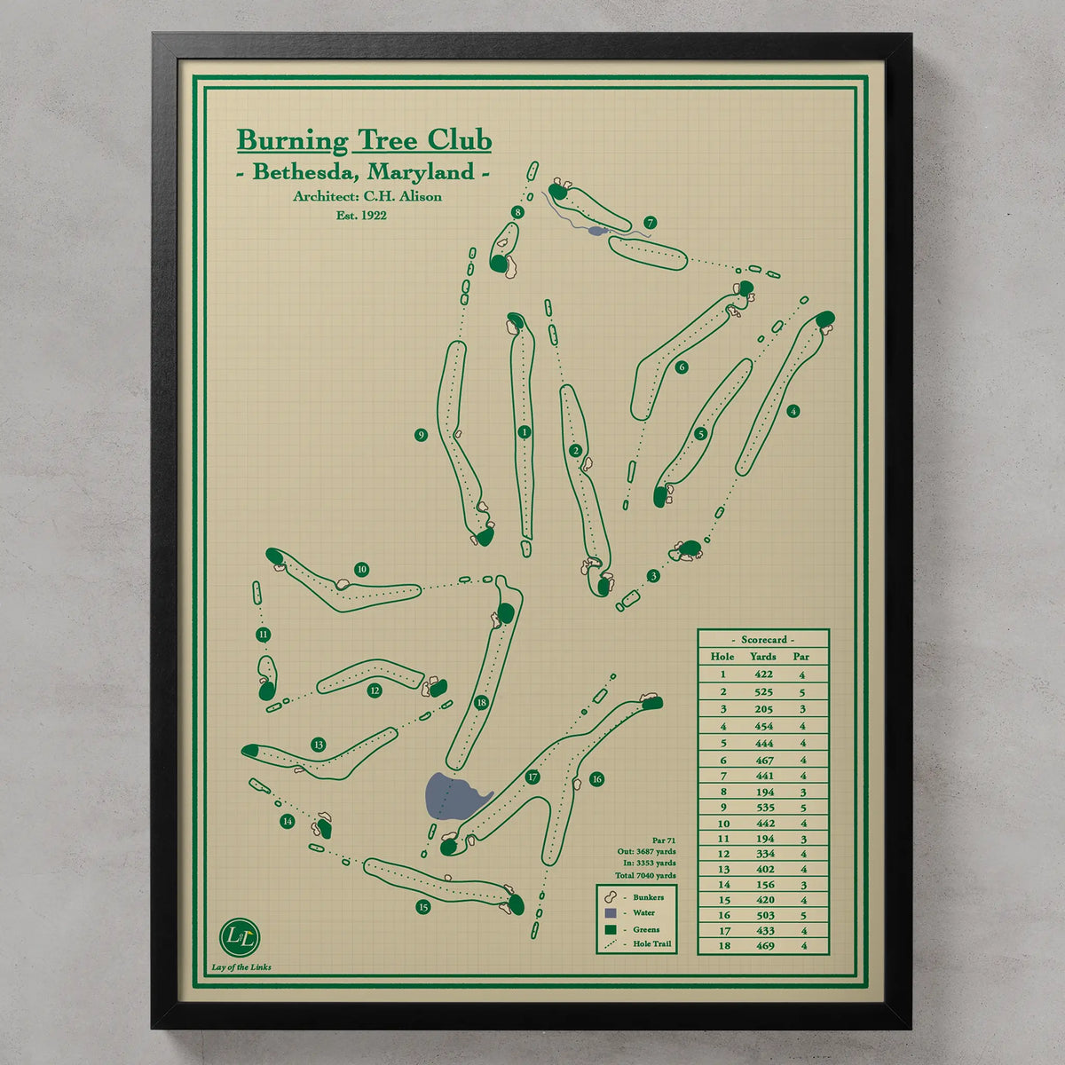 Golf Course Prints - Burning Tree Club - Bethesda, Maryland