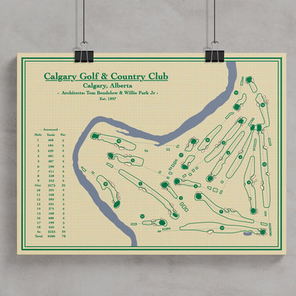 Golf Course Prints - Calgary Golf and Country Club in Alberta designed by Lay of the Links