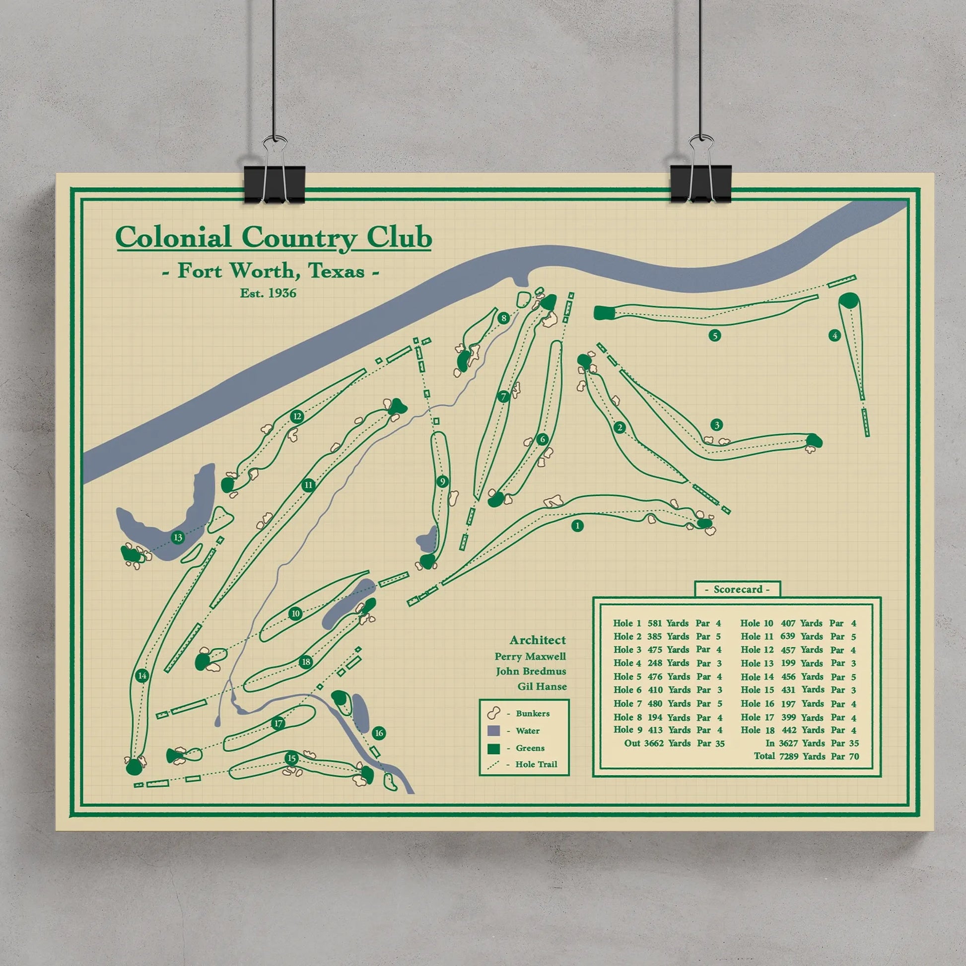 Golf Course Prints - Colonial Country Club - Fort Worth, Texas
