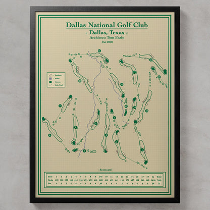 Course Map Print of Dallas National Golf Club in Dallas, Texas