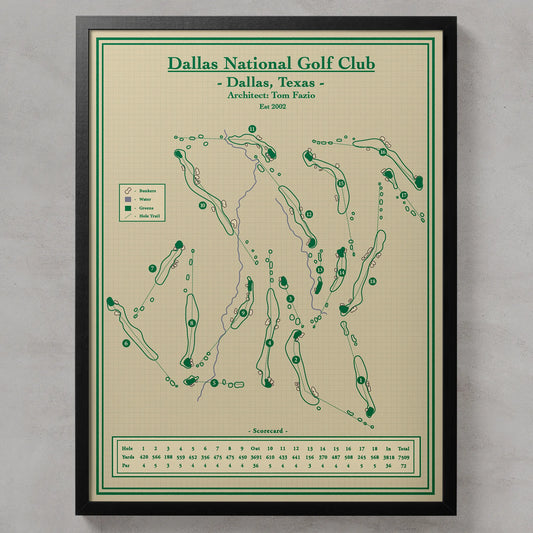 Course Map Print of Dallas National Golf Club in Dallas, Texas
