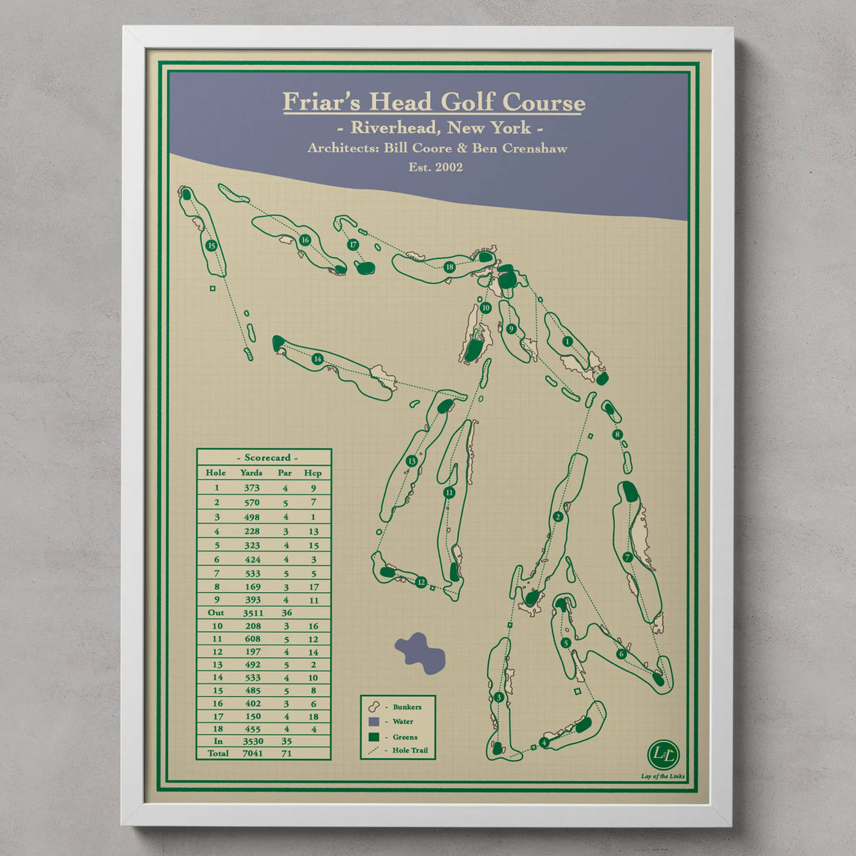 Friars Head Golf Course Map Print - Riverhead, New York