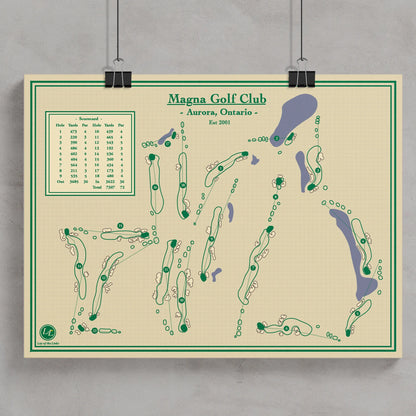 Magna Golf Club Map Blueprint Art