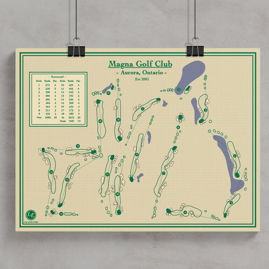 Magna Golf Club Map Blueprint Art