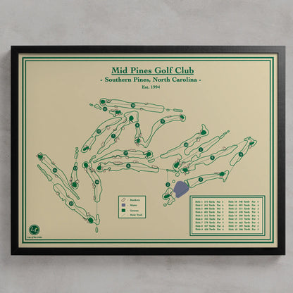 Course map of Mid Pines Golf Club located in Southern Pines, North Carolina