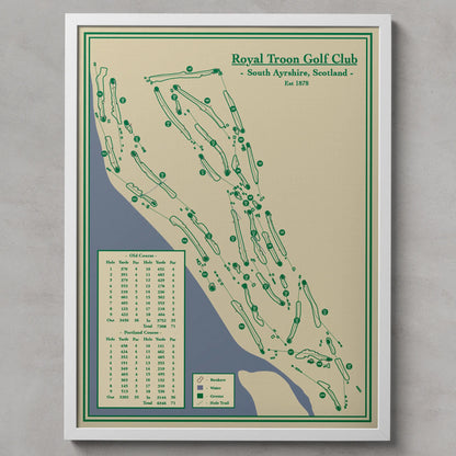 Royal Troon Golf Club - Course Map Blueprint - Scotland