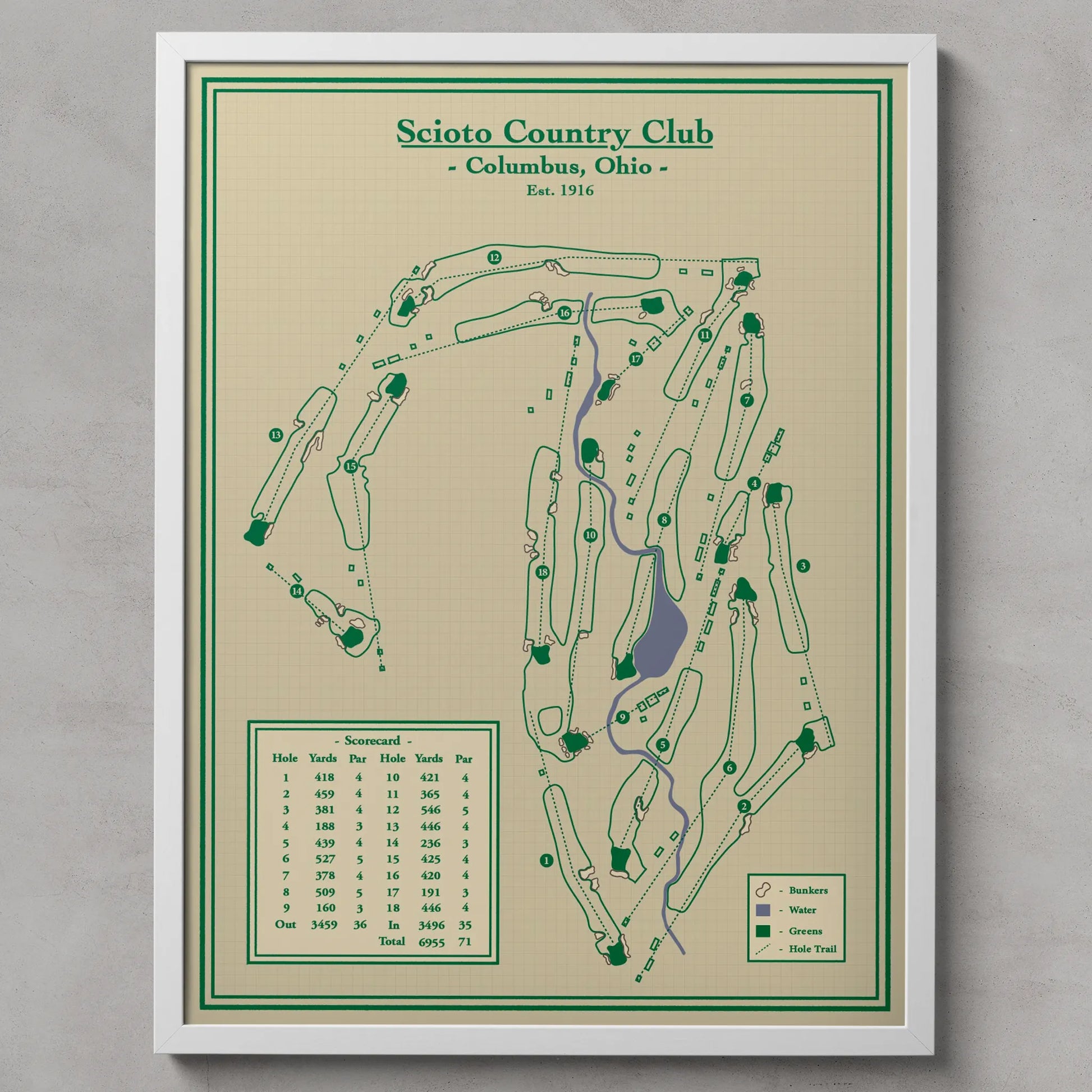 Golf Course Prints - Scioto Country Club in Columbus, Ohio