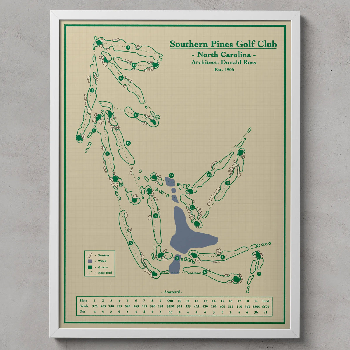 golf map print for Southern Pines Golf Club, North Carolina