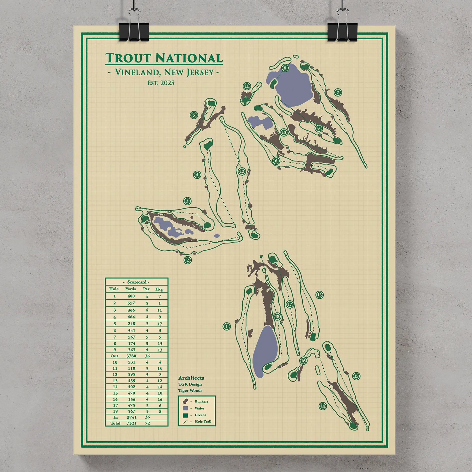 Golf Course Prints - Trout National The Reserve in New Jersey