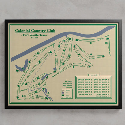 Golf Map Art - Colonial Country Club i Texas