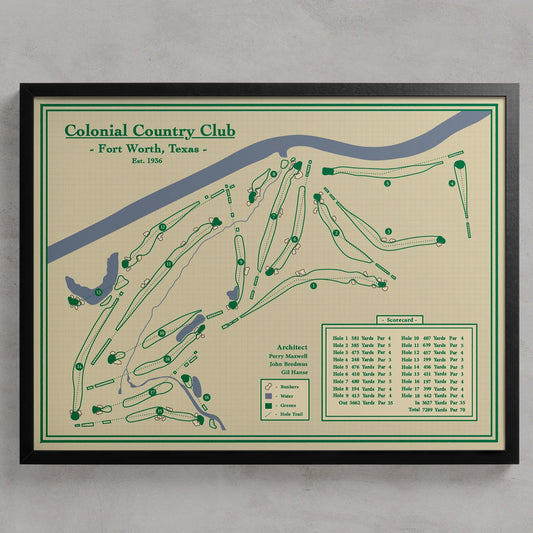 Golf Map Art - Colonial Country Club i Texas