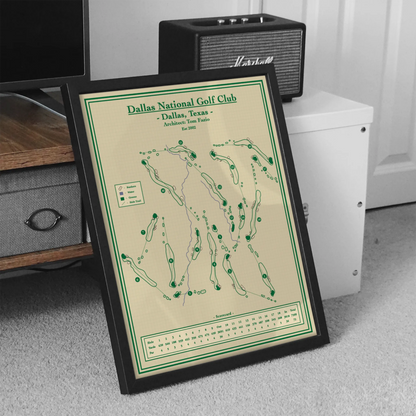 Framed map of Dallas National Golf Club
