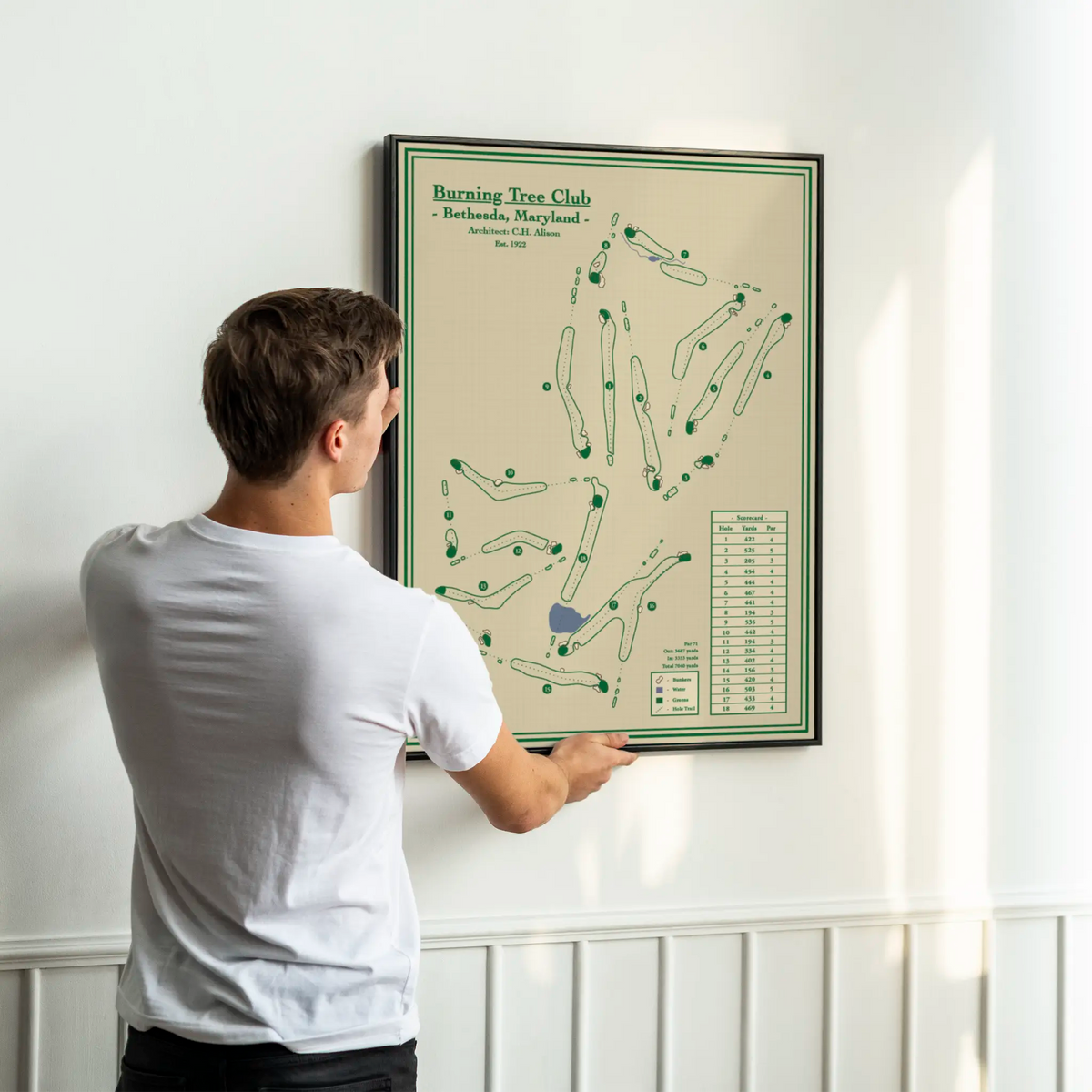 Golf Map Blueprint - Burning Tree Club in Bethesda, Maryland