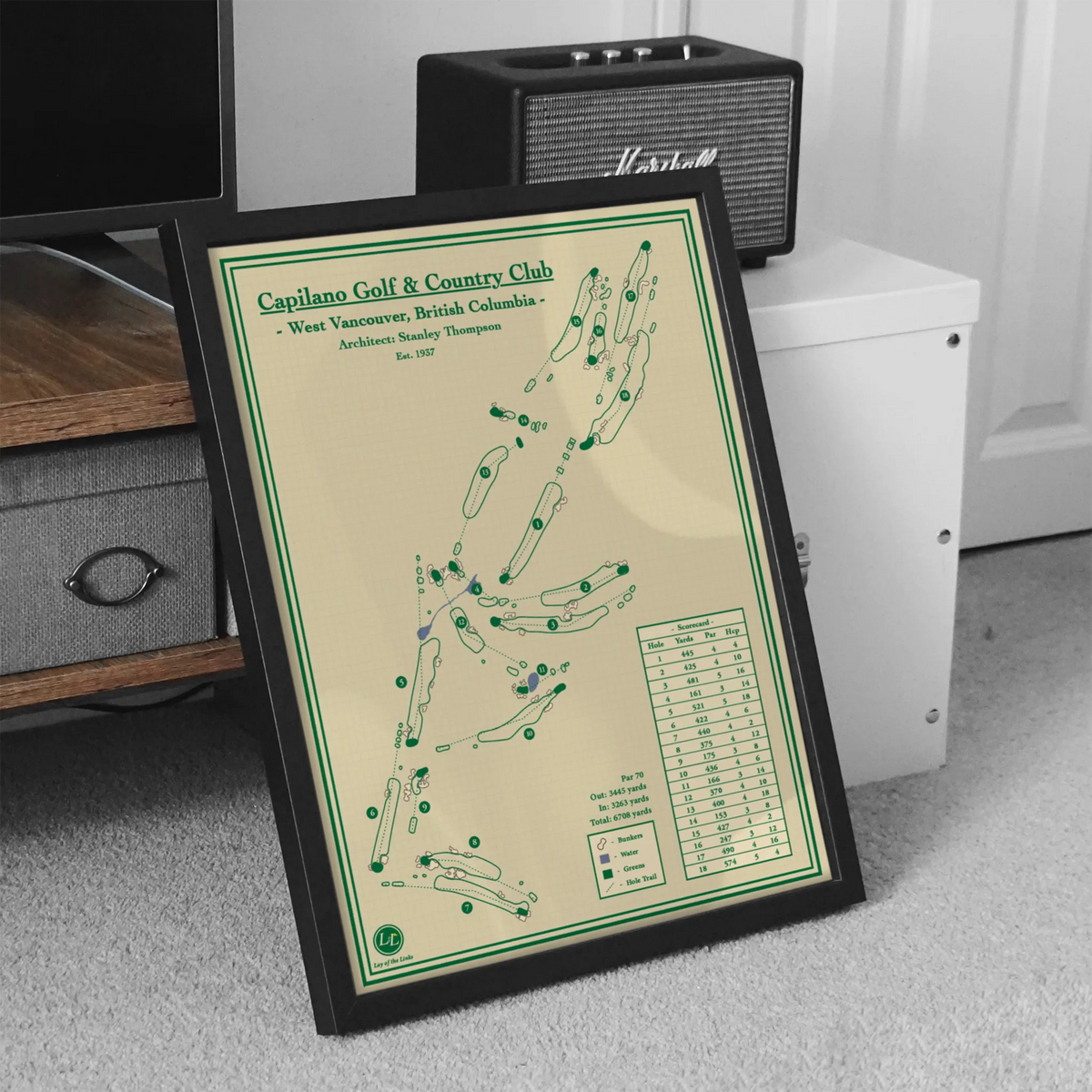 Capilano Golf Map Wall Art Print