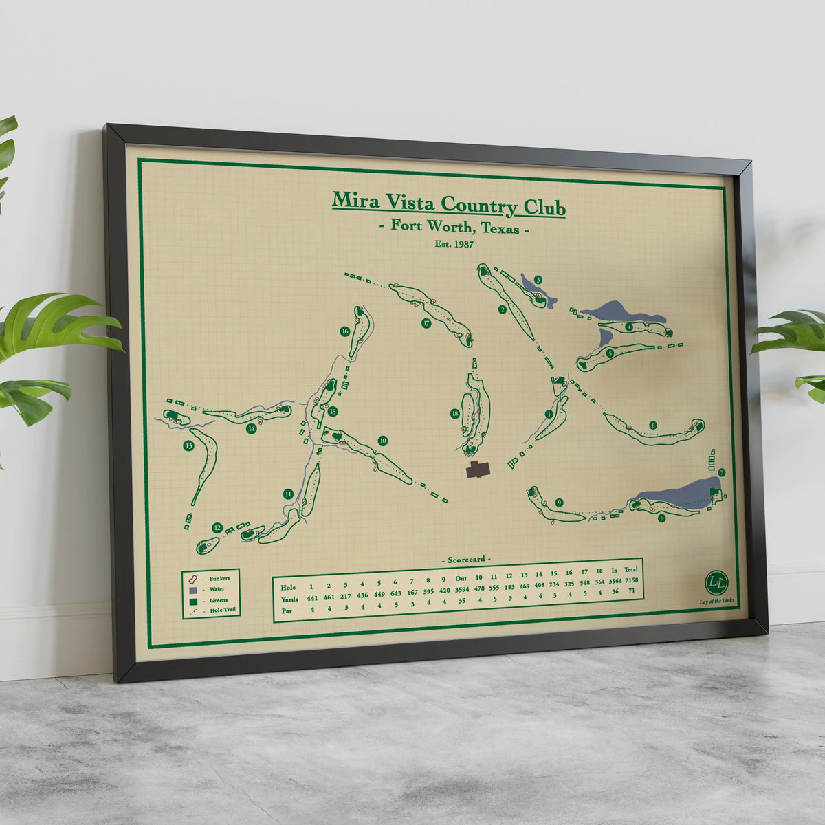 Golf Map Blueprint - Mira Vista Country Club