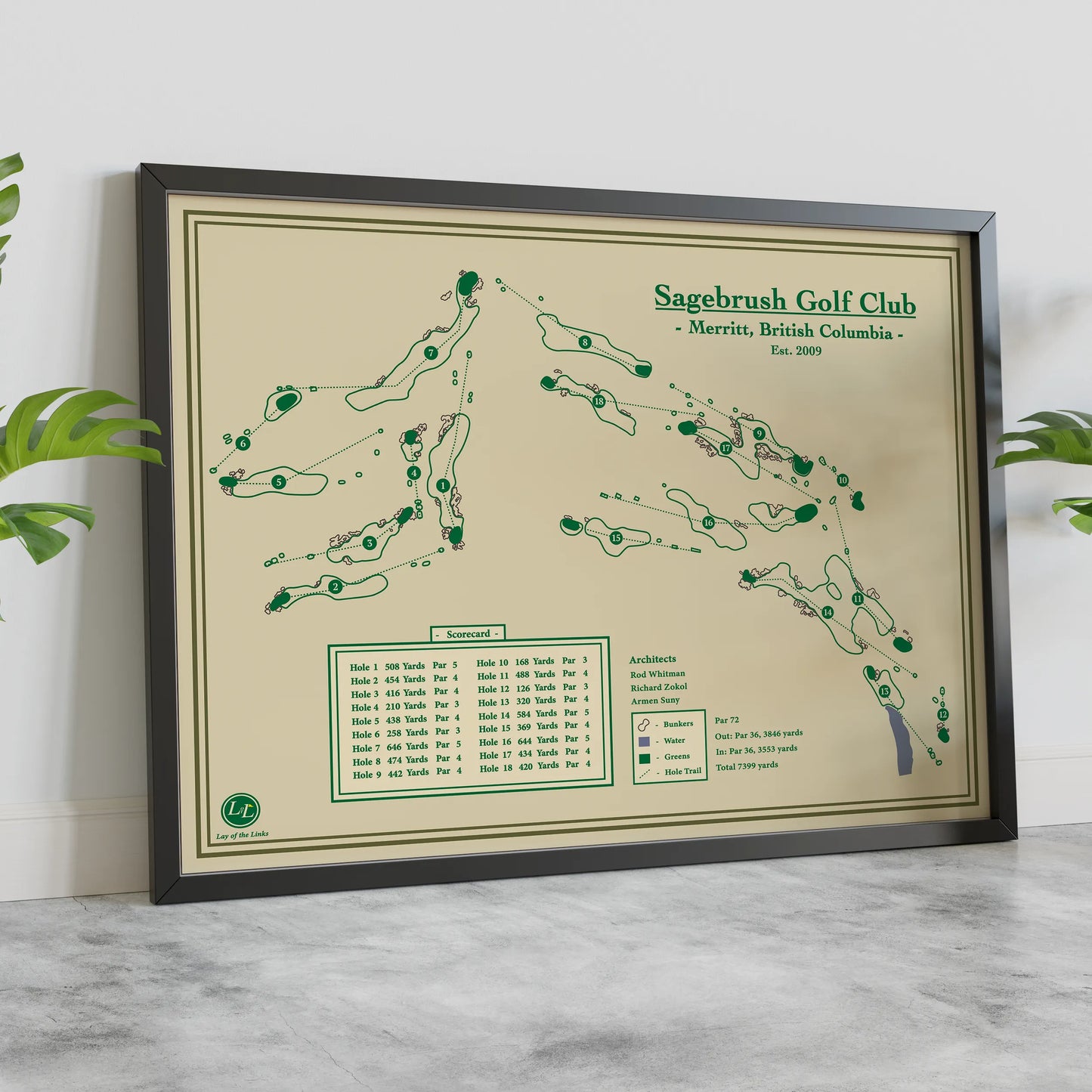 Golf Map Blueprint Sagebrush Golf Club designed by Lay of the Links