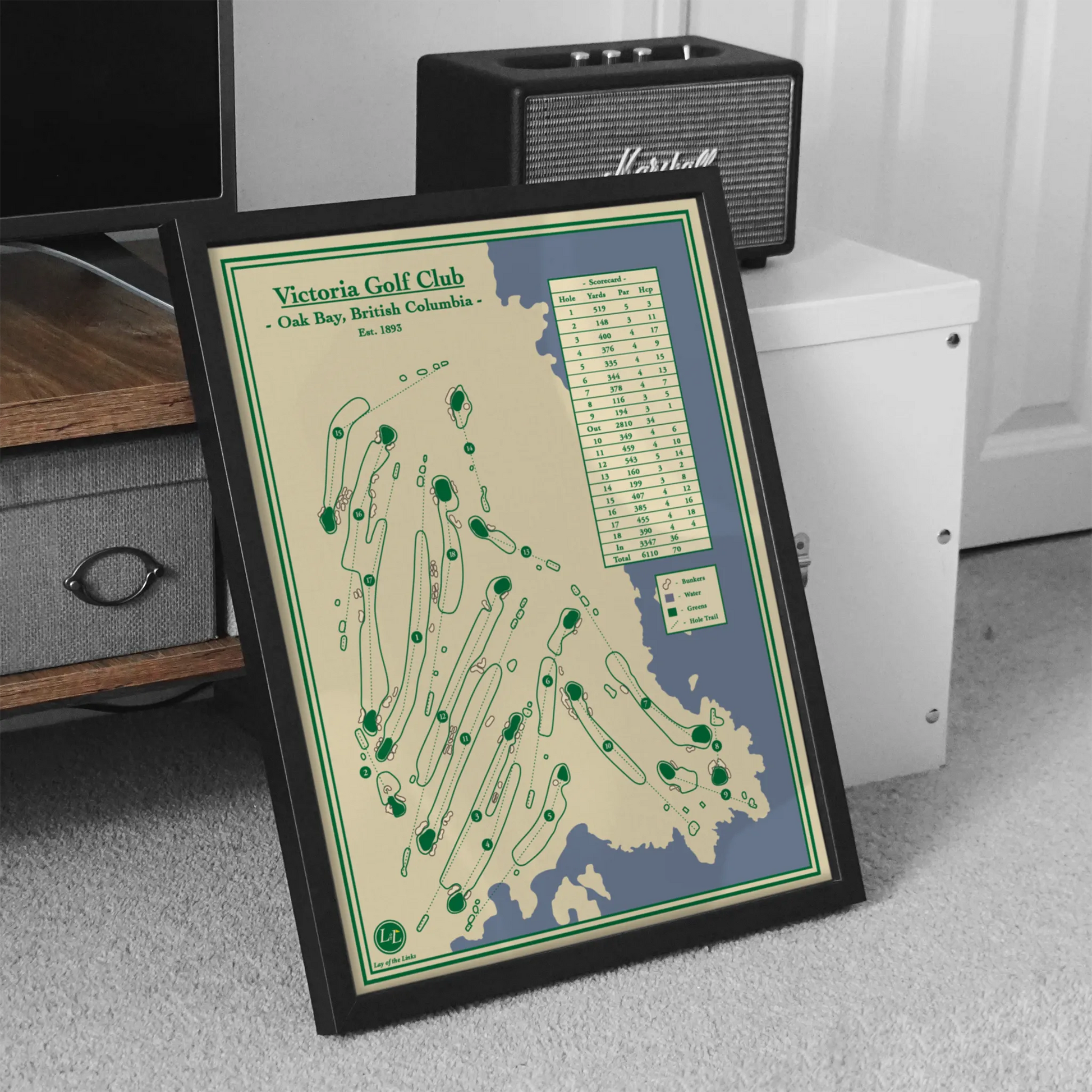 Victoria Golf Club map print