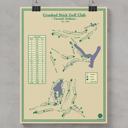 Crooked Stick Golf Course Map Print - Carmel, Indiana