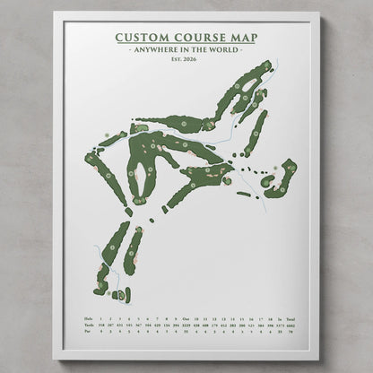 Golf Map Prints - Custom Option - Lay of the Links 