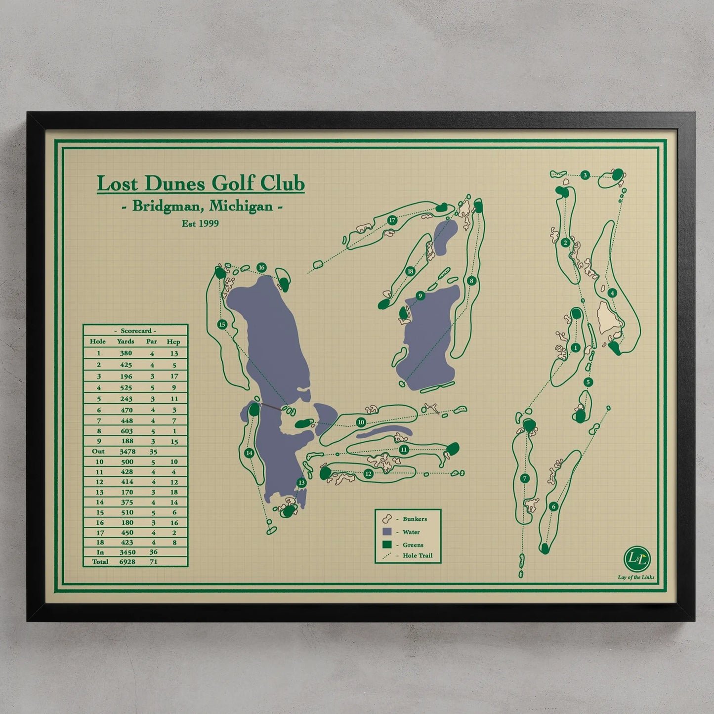 Lost Dunes Golf Club Map Print