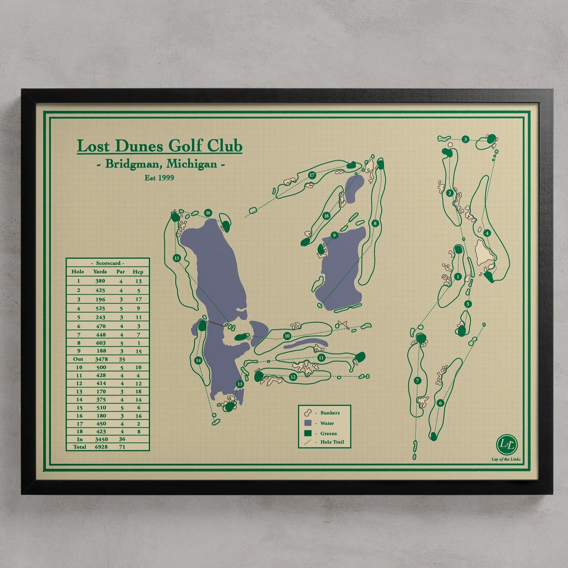 Lost Dunes Golf Club Map Print