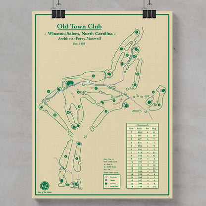 Golf Map Blueprints - Old Town Club in North Carolina