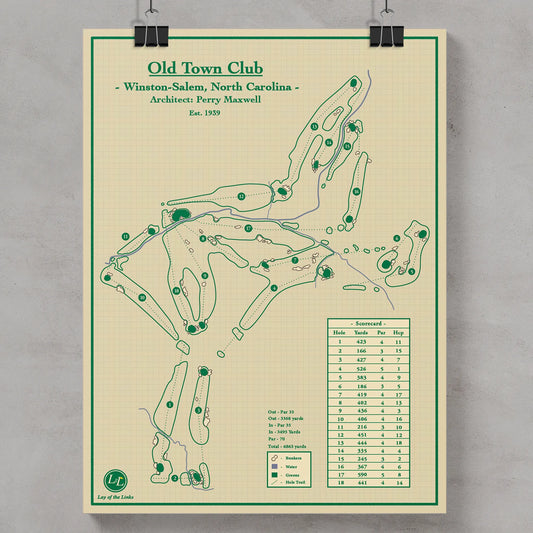 Golf Map Blueprints - Old Town Club in North Carolina