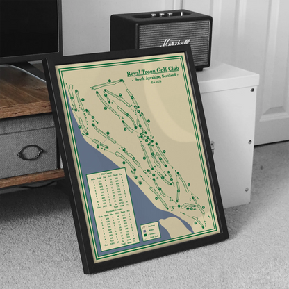 golf map print of Royal Troon Golf Club designed by Lay of the Links