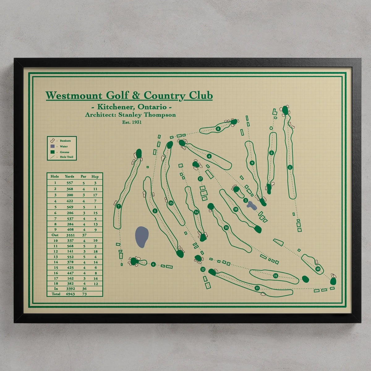 Golf Map Blueprint - Westmount Golf and Country Club