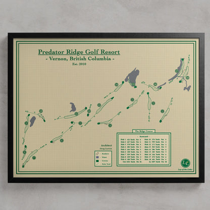 Predator Ridge (Ridge Course) Golf Map Print - Lay of the Links design