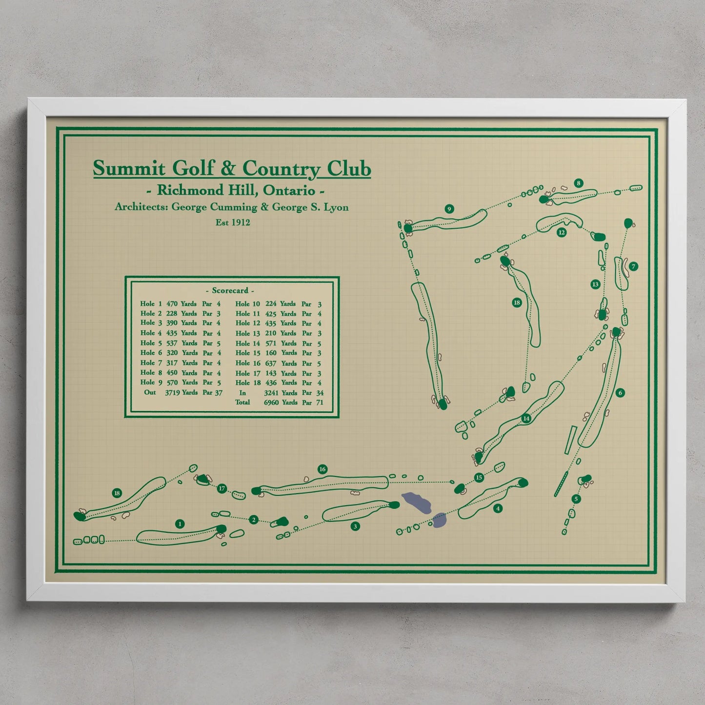 Golf Course Map Prints - Summit Golf & Country Club