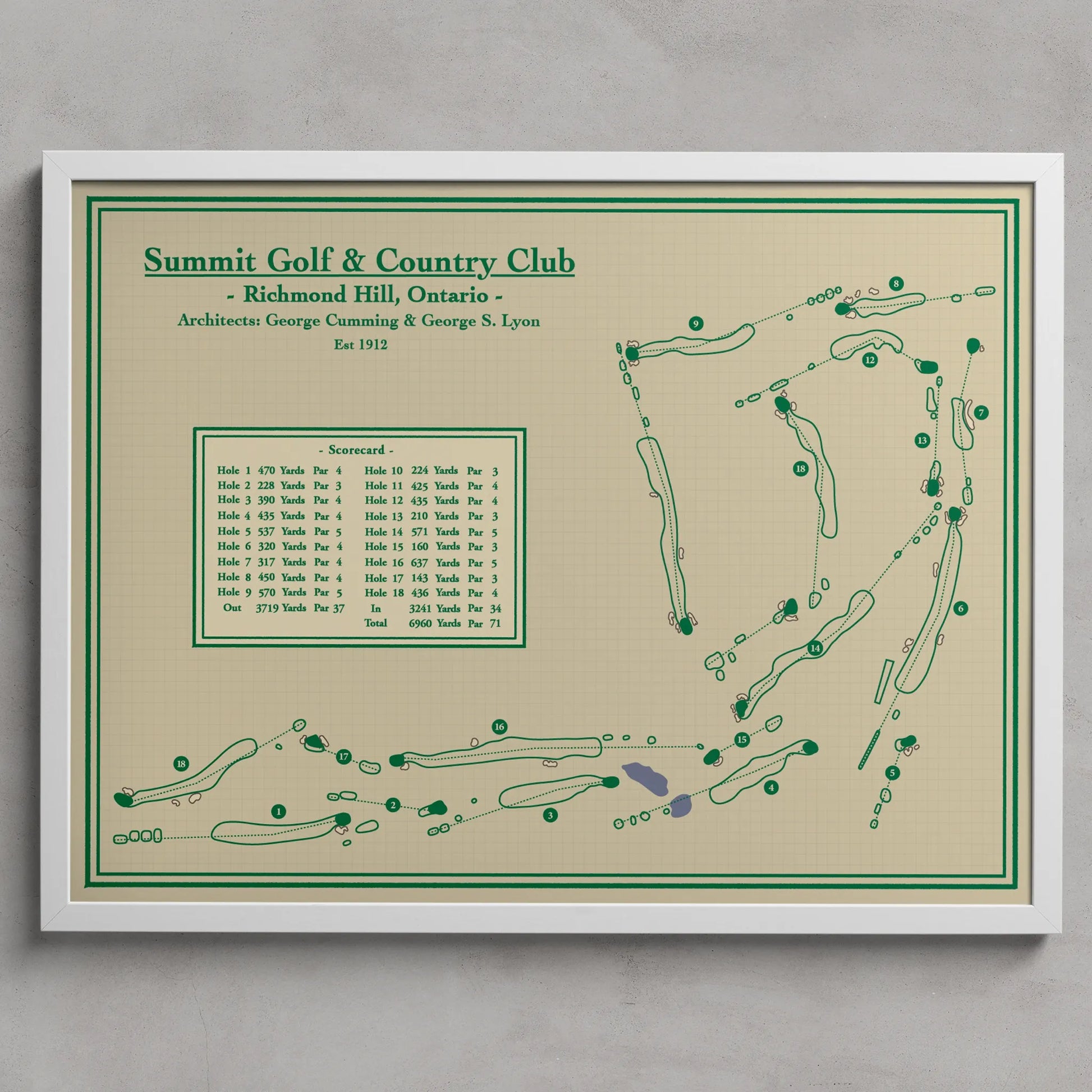 Golf Course Map Prints - Summit Golf & Country Club