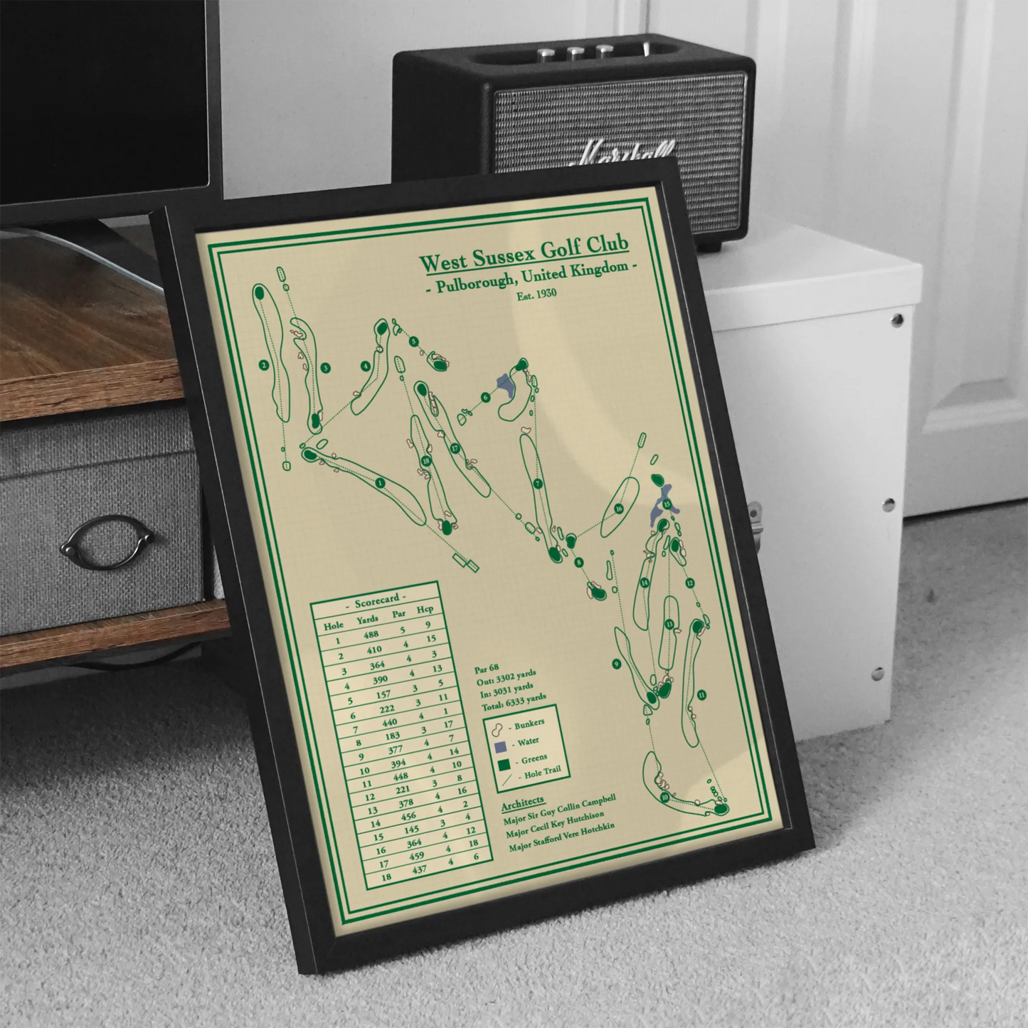 West Sussex Golf Club - Golf Map Blueprint
