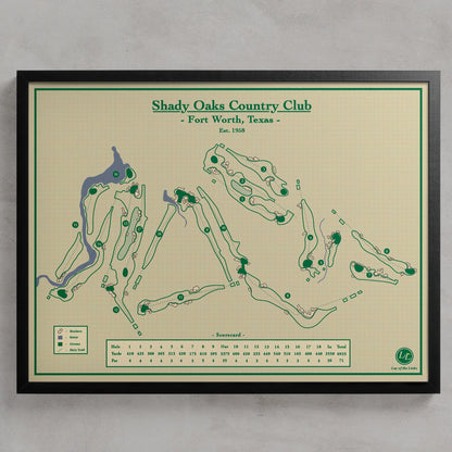 Shady Oaks Golf Map Blueprint - Fort Worth Art