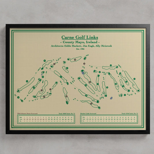Carne Golf Links Course Map Print