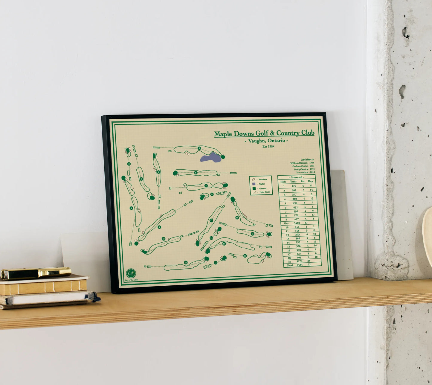 Maple Downs Golf Club Map Print in Vaughn, Ontario 