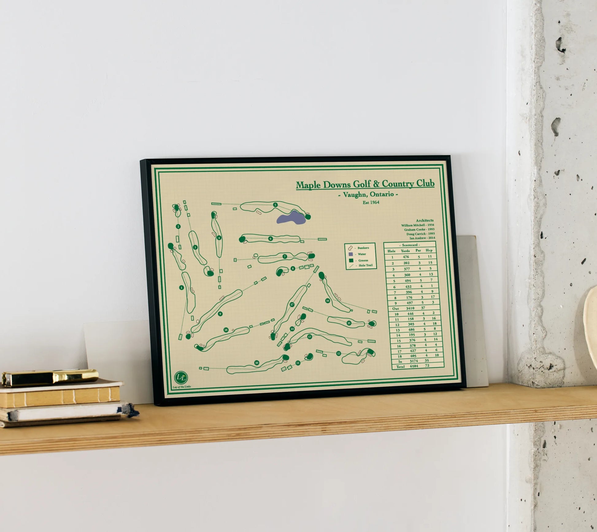 Maple Downs Golf Club Map Print in Vaughn, Ontario 