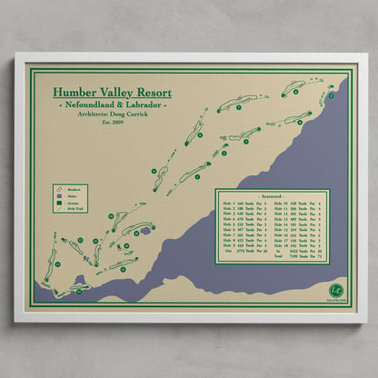 Golf Course Map Prints - Humber Valley Resort in Newfoundland