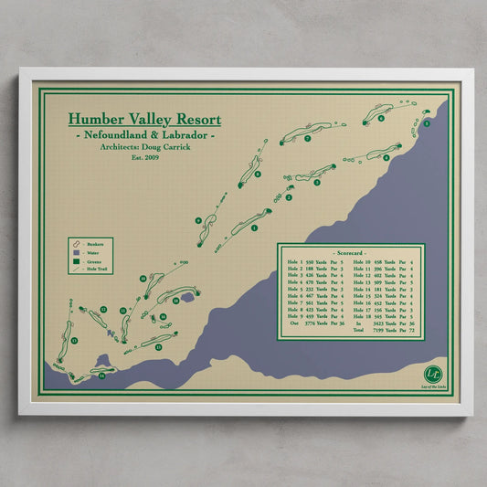 Golf Course Map Prints - Humber Valley Resort in Newfoundland