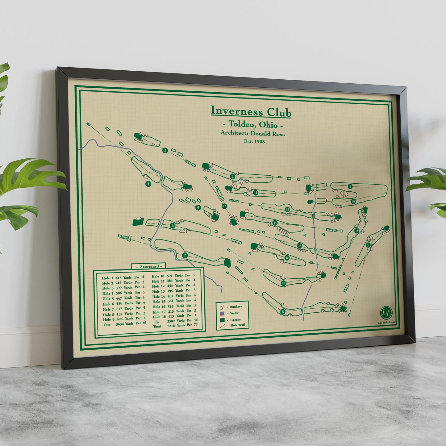 Golf Course Prints - Inverness Club, located in Toledo, Ohio. A Donald Ross designed course. 