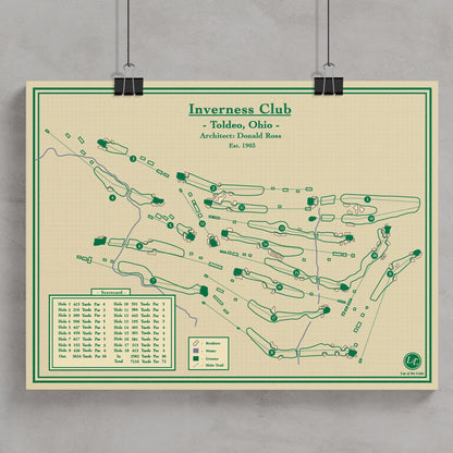course map print of Inverness Club in Toldeo, Ohio