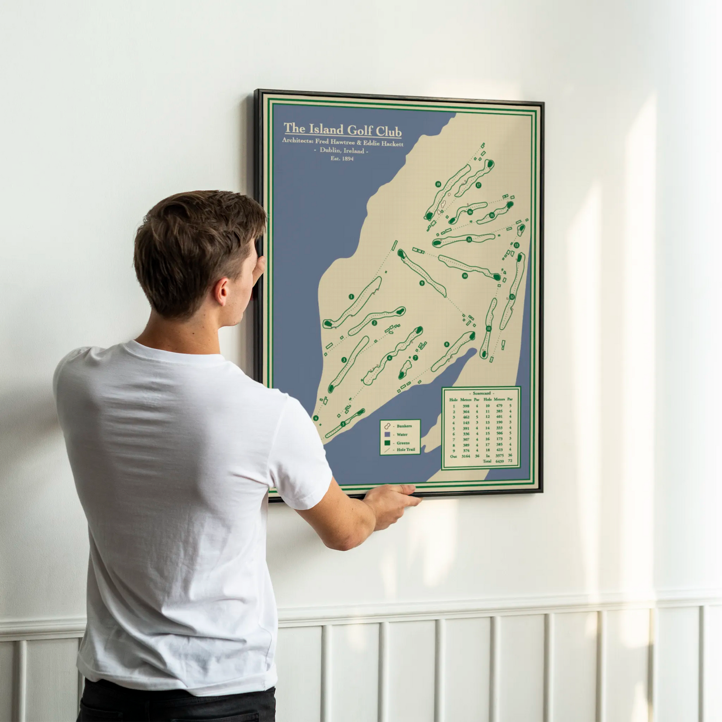 TheIsland Golf Club - Blueprint Map Wall Art