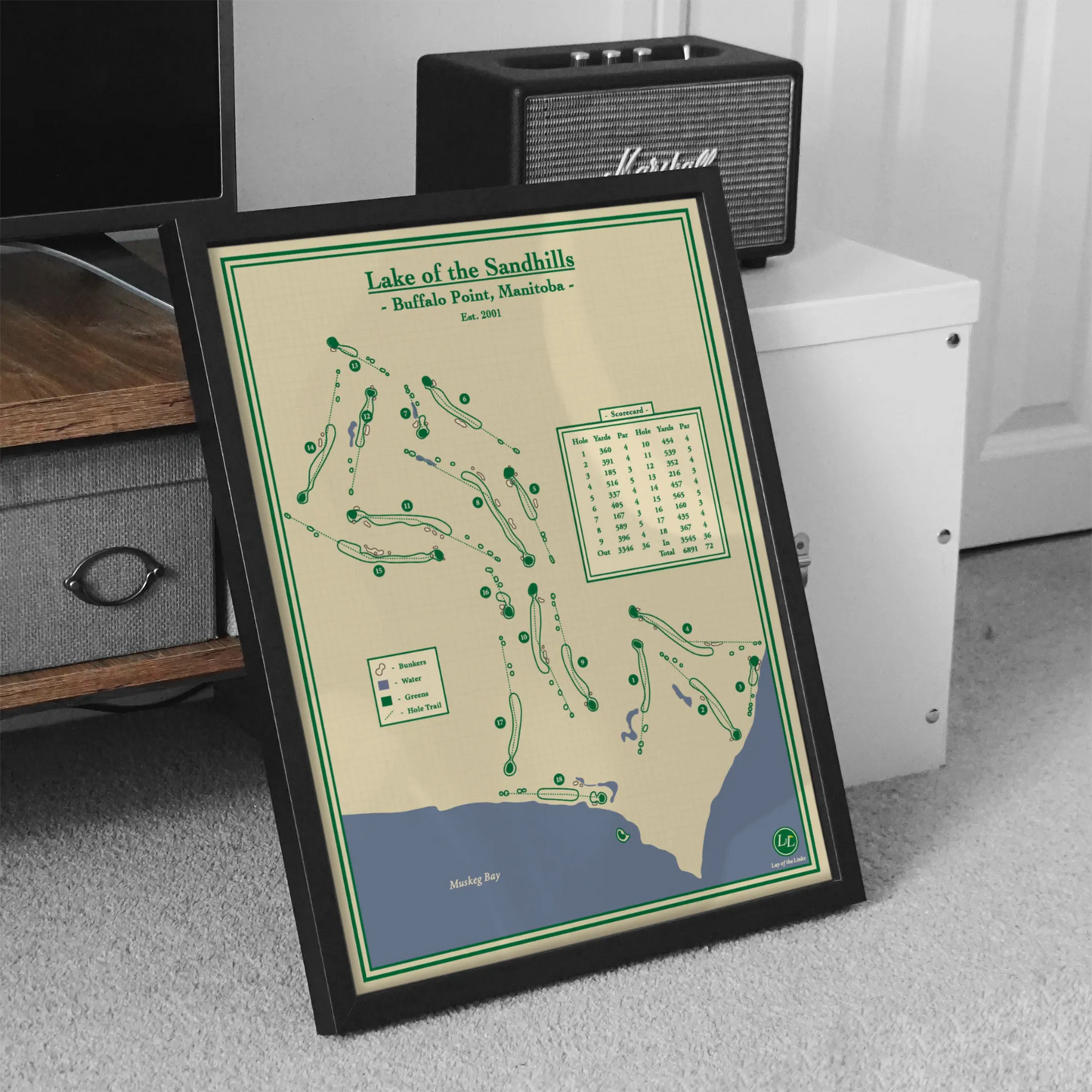 Golf Map Blueprints - Lake of the Sandhills located in Manitoba, Canada