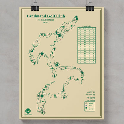 Landmand Golf Club Course Map Print